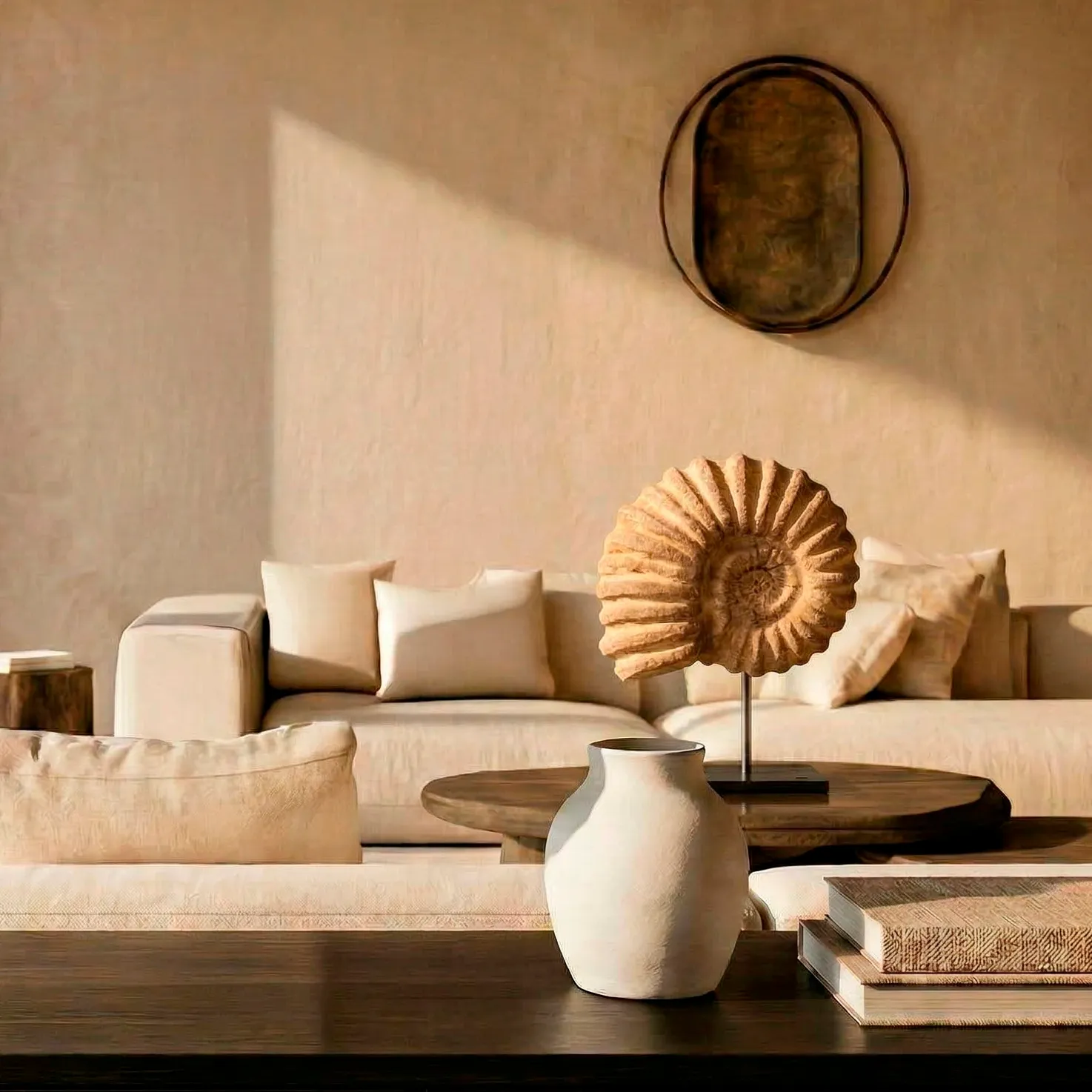 Ammonite gigante in gesso 